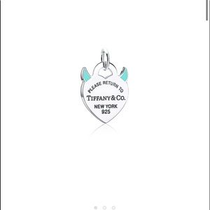 Tiffany devil tag charm with 16 inch chain